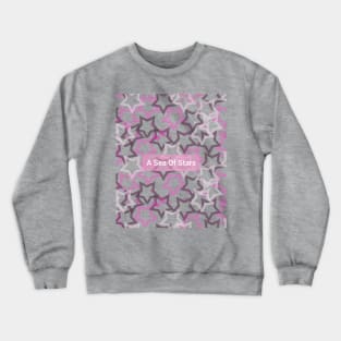 A Sea Of Stars. Digital Abstract Pattern in Pink Crewneck Sweatshirt